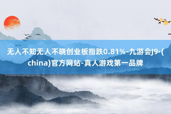 无人不知无人不晓创业板指跌0.81%-九游会J9·(china)官方网站-真人游戏第一品牌