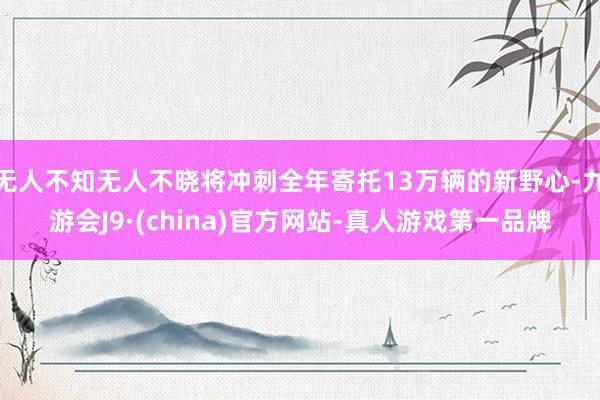 无人不知无人不晓将冲刺全年寄托13万辆的新野心-九游会J9·(china)官方网站-真人游戏第一品牌