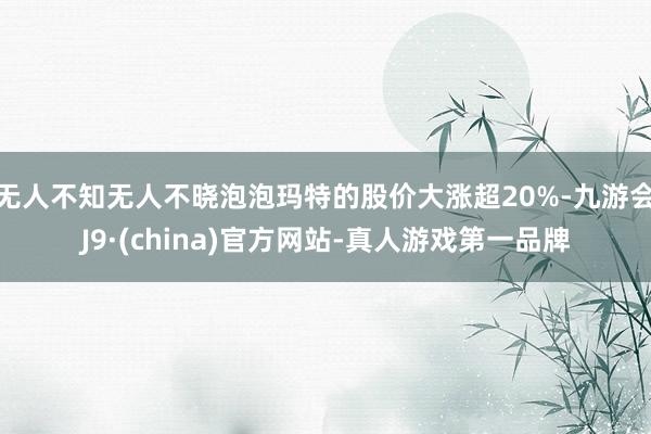 无人不知无人不晓泡泡玛特的股价大涨超20%-九游会J9·(china)官方网站-真人游戏第一品牌